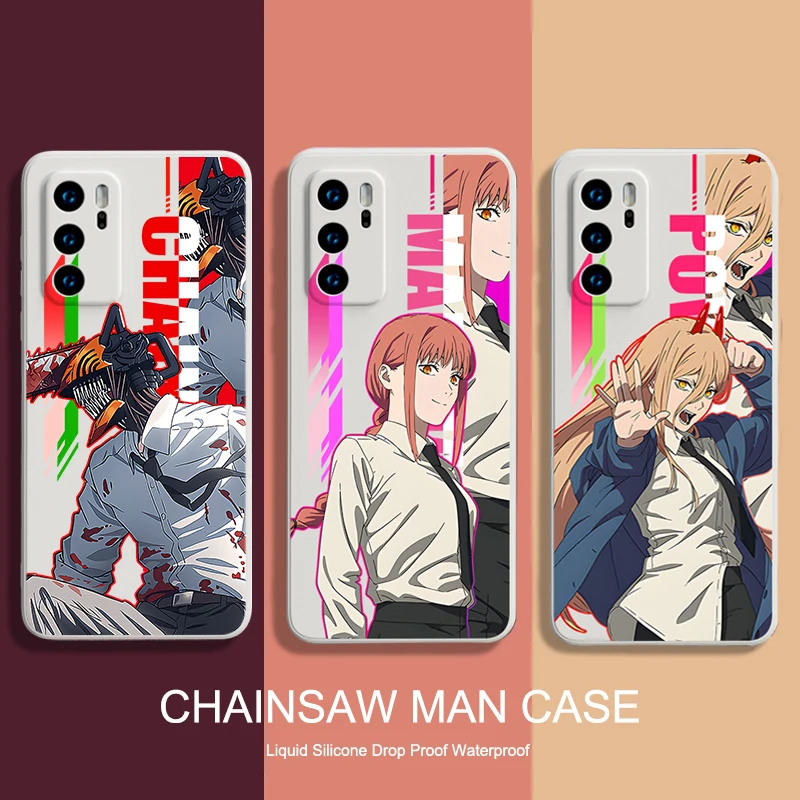 Chainsaw Man Liquid Silicone Case for Samsung Galaxy A53 A73 A13 A51 A71 A04 A04S A04E A14 A34 A54 A13 A23 A33 A12 A22 5G Capa