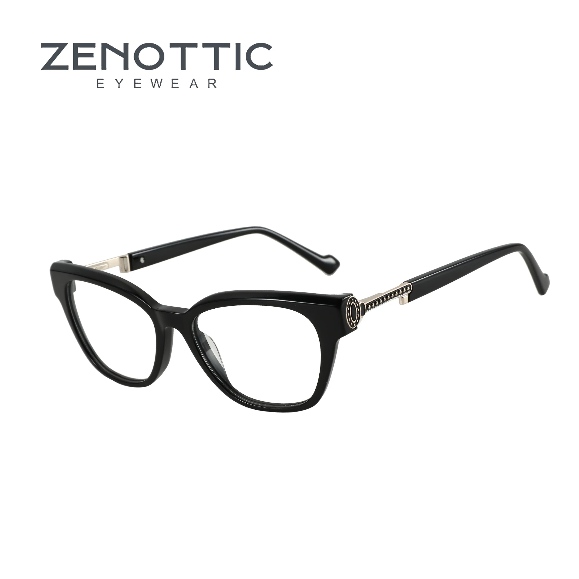 

ZENOTTIC New Trend Cat Eye Acetate Optical Glasses Frame Women Ladies Eyewear Non-Prescription Brand Design Eyeglasses MG6490