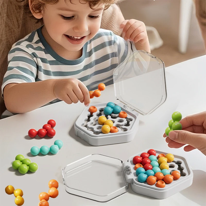 Smart 3D Magic Bead Puzzle Strategy Toys Kids Logice Thinking Challenge Brain Game Montessori Intellectual Clearance Travel Toys