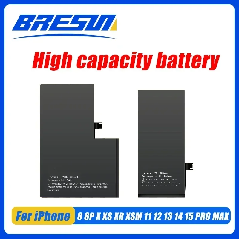 NEUER Nullzyklus-Hochwertiger Akku für iPhone 6 6S 7 8 Plus X Xs 11 12 13 14 15 Pro MAX Mobiltelefon mit kostenlosem Aufkleber