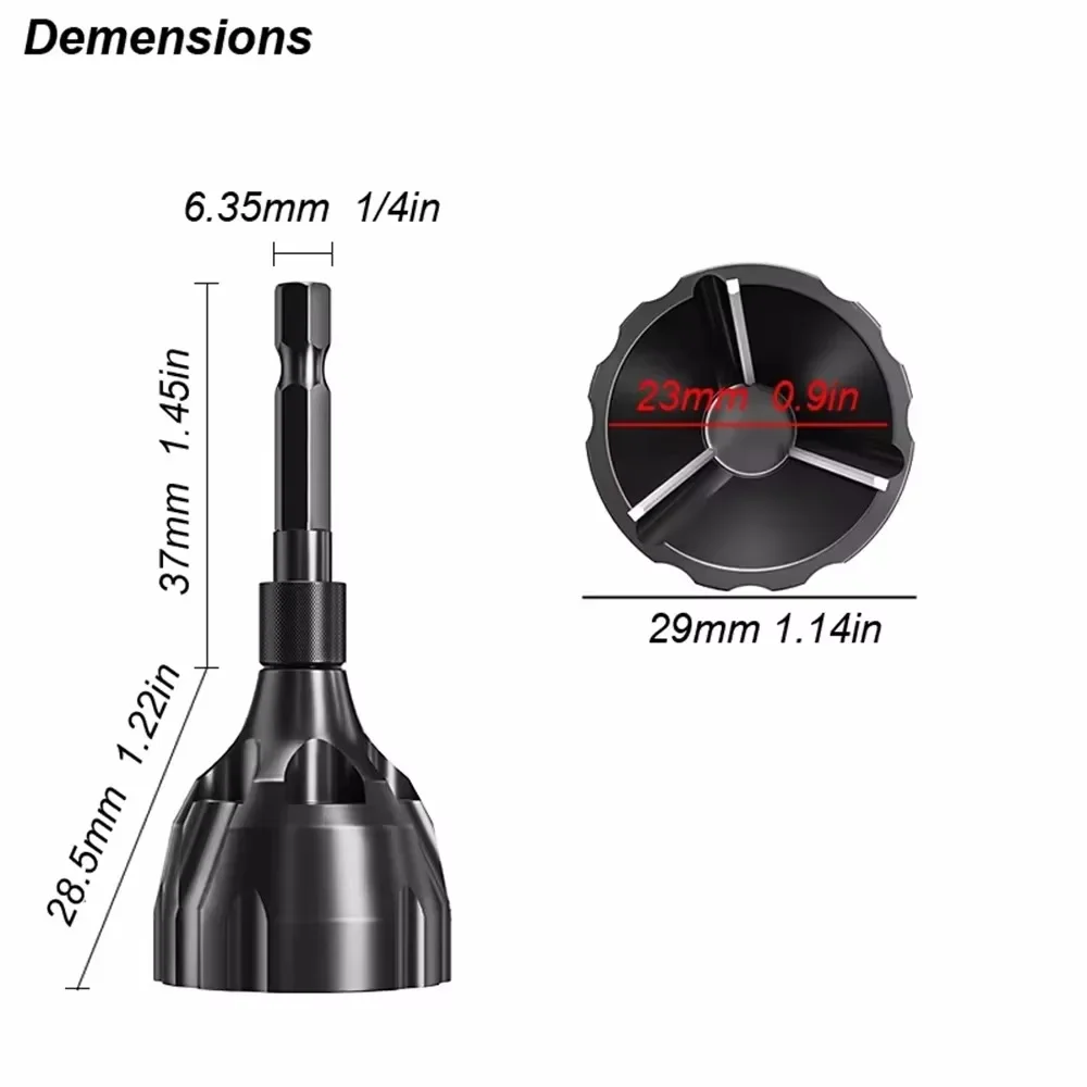 Black Tungsten Steel Three Blade Deburring Chamferer Thread Fillet Trimming Cutter Screw Bolt Deburring Drill Tool