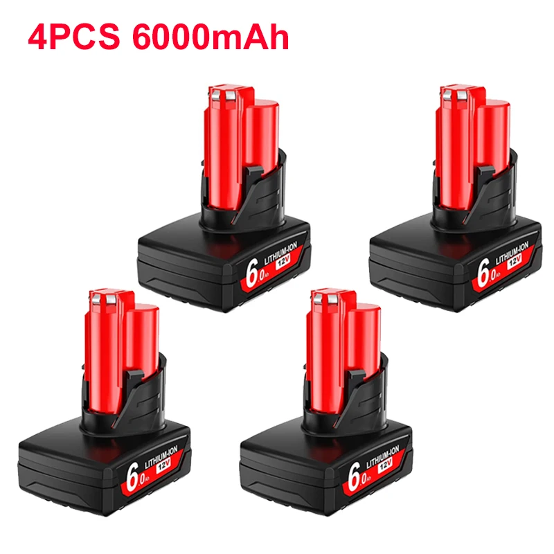 3.0Ah/6.0Ah Voor Milwaukee M12 Batterij 12V Oplaadbare Batterij Voor Milwaukee M12 Tool 48-11-2402 48-11-2411 48-11-2401MIL-12A-LI