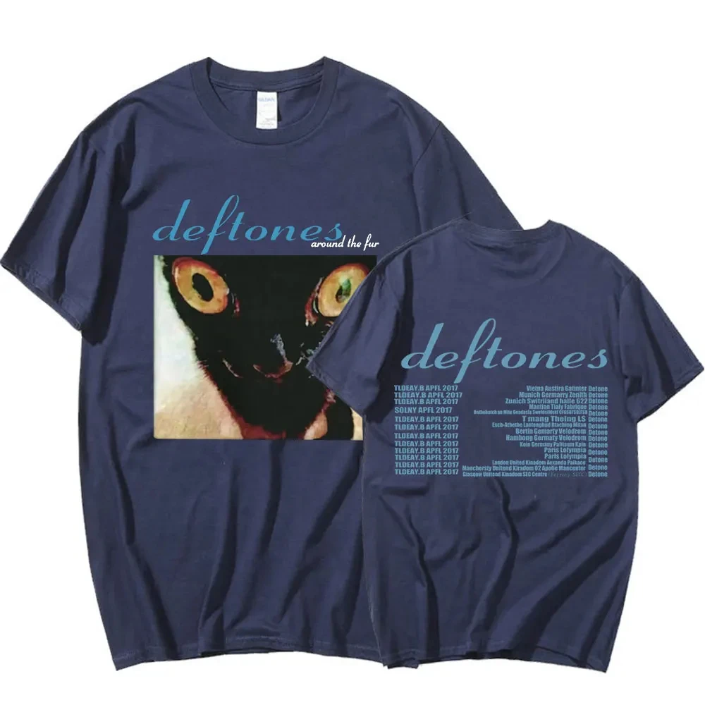 Gothic Retro Tee Shirt  Unisex Streetwear Deftones Around The Fur Tour Band Concert T-Shirt Punk Hip Hop T-Shirts