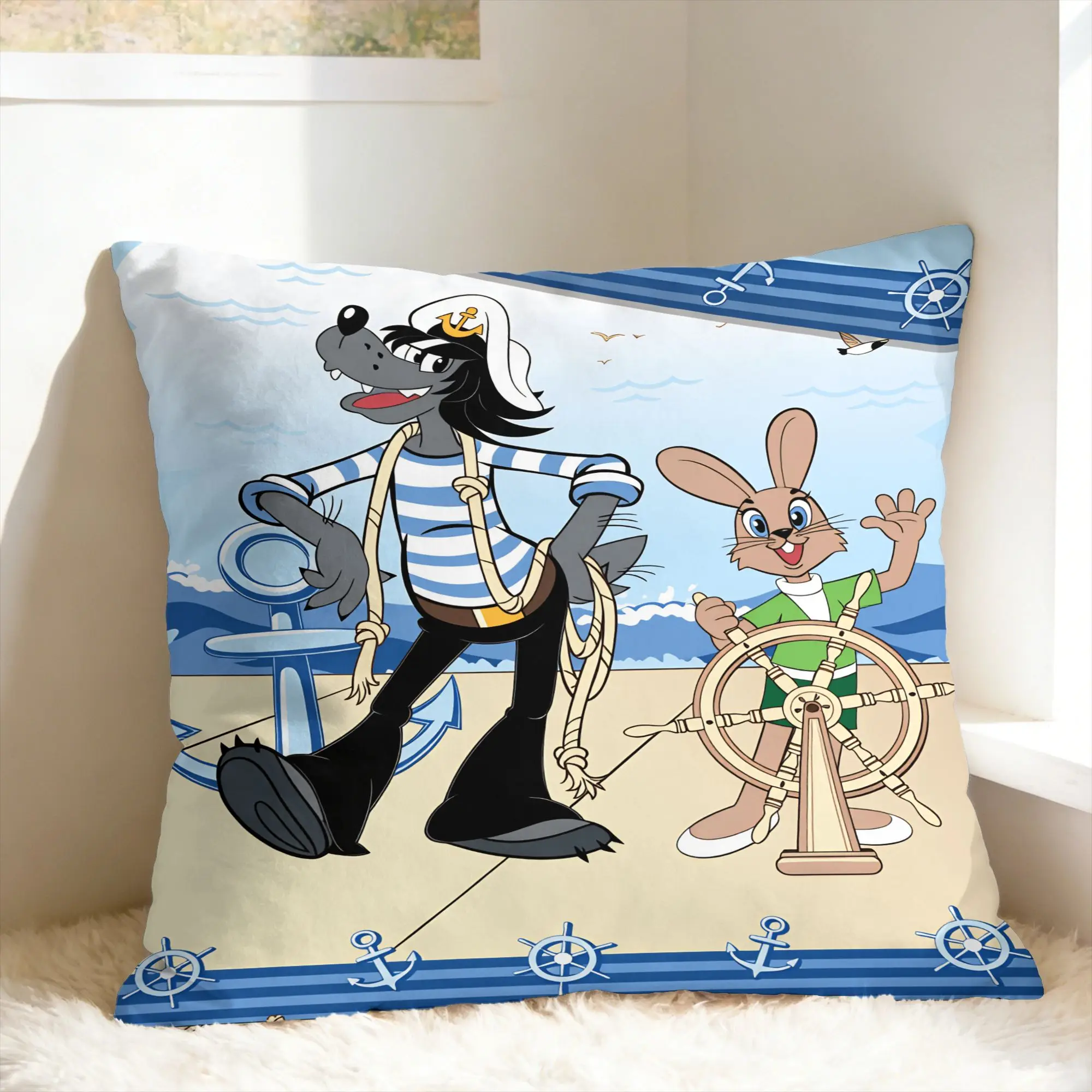 Russian Anime Nu Pogodi Pillow Case  Soft Pillow Cover For Living Room Chair Cute Funny Pillowcases