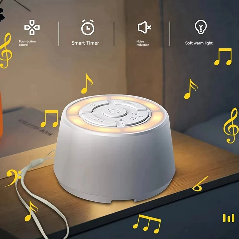 B03B-Baby White Noise Machine USB Rechargeable Timed Shutdown Sleep Machine Baby Sleep Sound Player Timer Noise Player