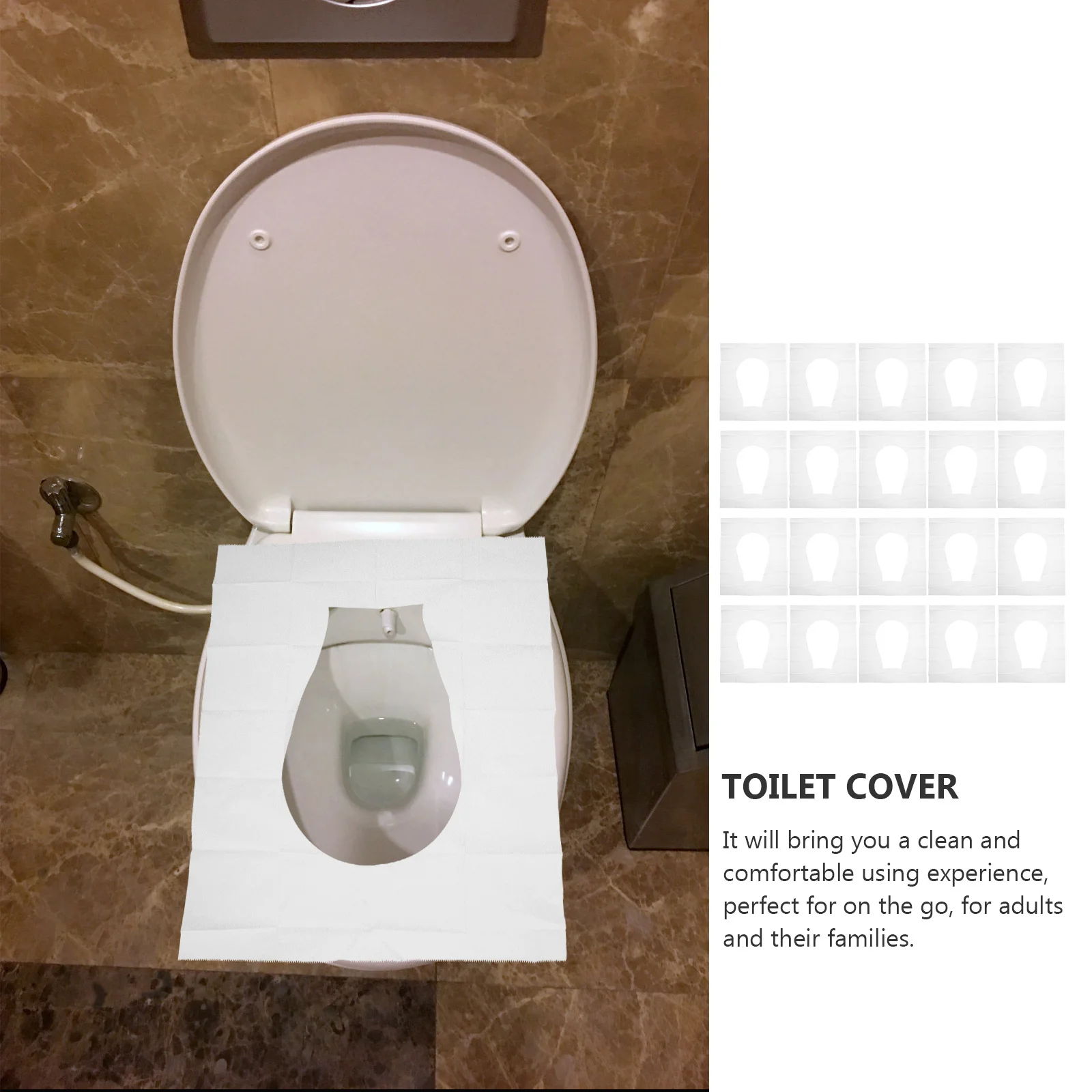 

100Pcs Portable Toilet Seat Covers Disposable Waterproof Toilet Pads for Travel Hotel Public Bathroom Use Hotel Seat Paper