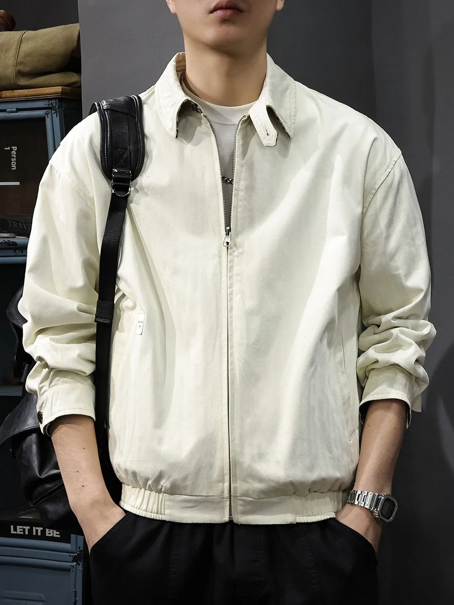 

Двусторонняя одежда в американском стиле ретро, рабочий тюжет, мужское свободное повседневное пальто большого размера, модное модное городское весеннее хлопковое пальто