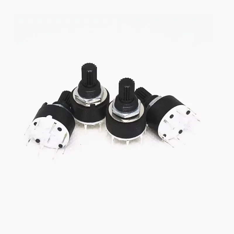 1/5PCS SR16 Plastic 16MM Rotary Band switch 2 Pole 3 4 position 1 Pole 5 6 8 Position Handle Length 15MM Axis band switch