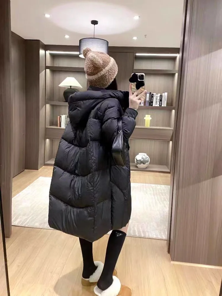 Winter Warm Coat High-end 90 Duck Down Down Jacket Puffy Touch Fluffy Bread Down Jacket Medium-length Casual Women\'s Coat