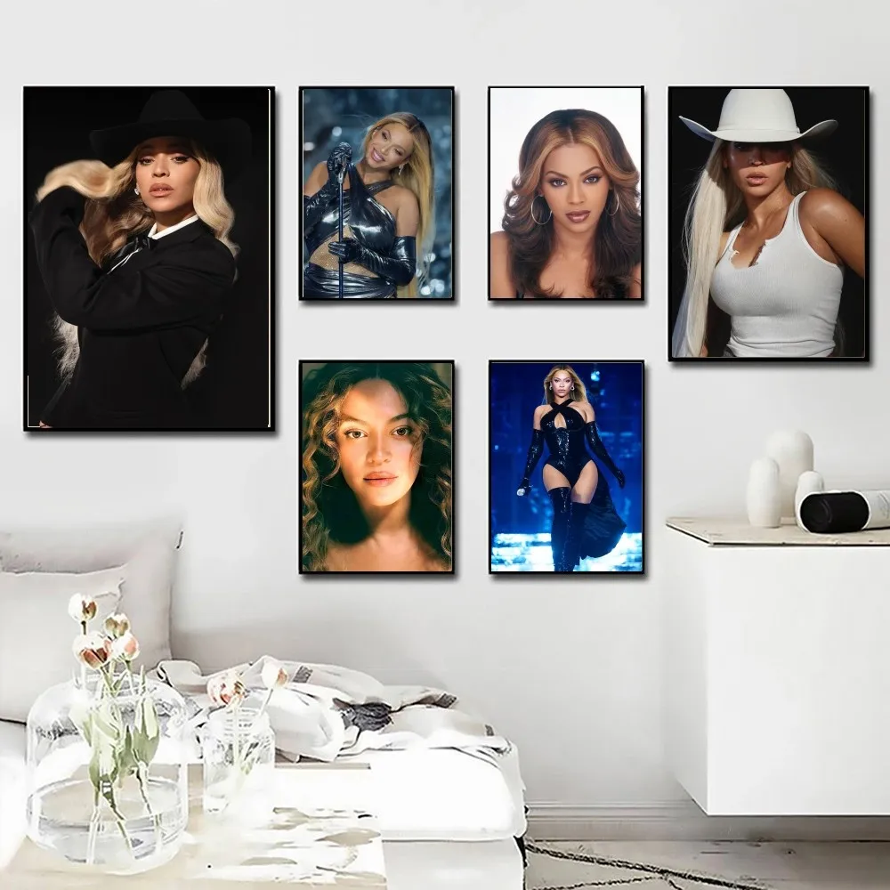 Póster de estrella de cantante de música de Beyonce, póster de arte impreso, decoración de muebles de Bar y sala de estar, 1 unidad