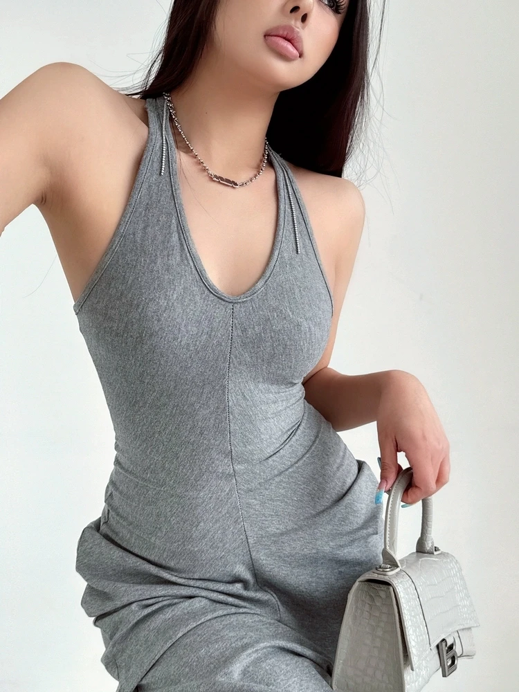 Robes de soirée pour femmes, manches courtes, sans noir, dos nu, ajouré, ajouré, découpe, Harajuku, quotidien