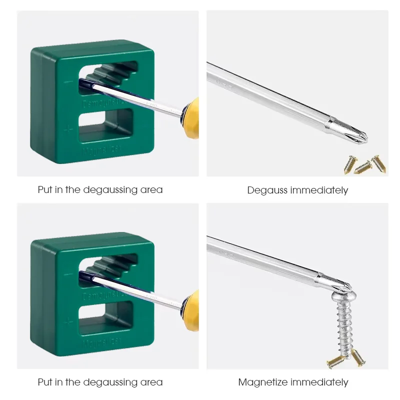 2 in 1 Screwdriver Magnetizer Demagnetizer Professional Magnetizing Pickup Tool for Screwdriver Electric Drill Bit Tool Parts