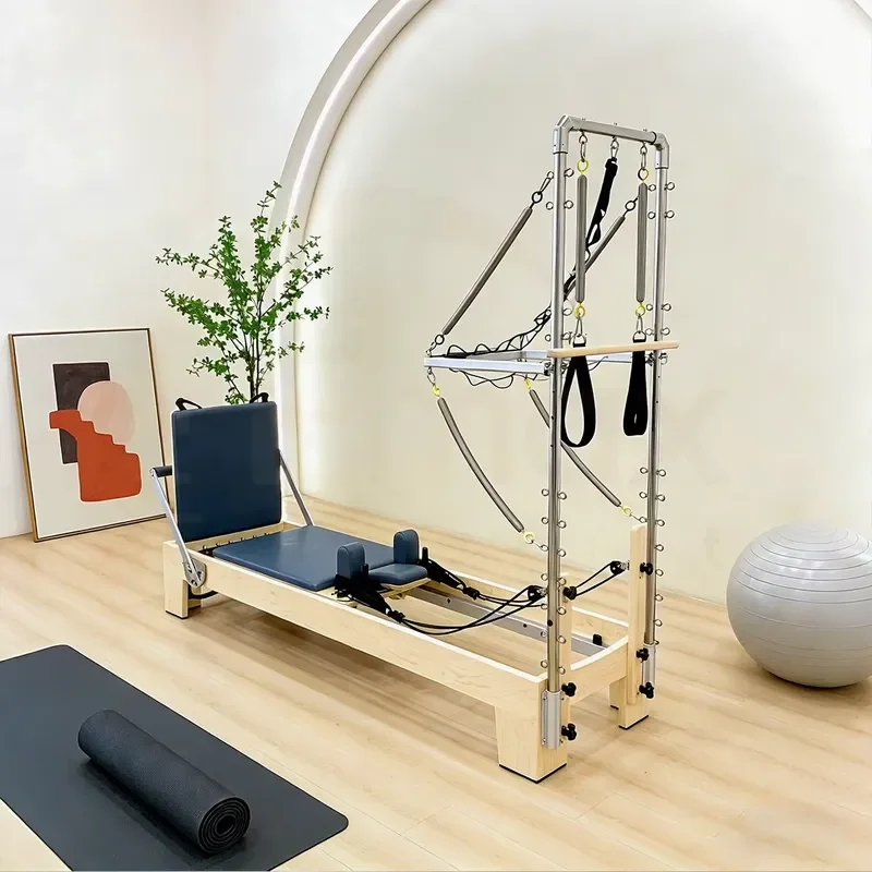 for Maple Wood Pilates Reformer with Tower Cadillac Style Frame Solid Hardwood Professional Training Bed