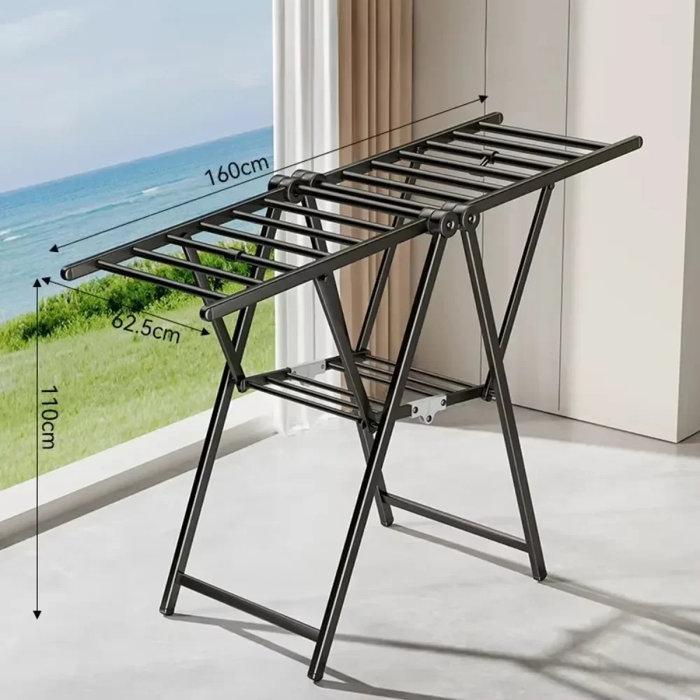 Anpassbarer Wäscheständer, kostenlose Installation, faltbarer Wäscheständer aus Aluminiumlegierung für Balkon und Schlafzimmer