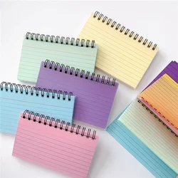50 Sheets/book Colorful Tearable Spiral Notebook Horizontal Line Minimalist Transparent Cover Memo Pad School Office Writing Pad