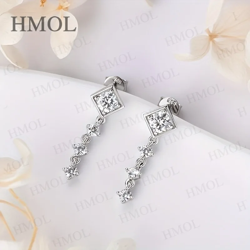 

Solid 925 Silver D Color Moissanite Tassel Stud Earrings With GRA VVS1 Classic Fine Jewelry For Dating Birthday Party Gifts