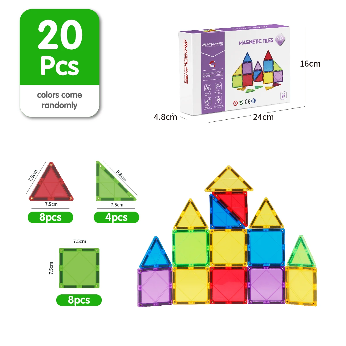 Condis Costruzioni Magnetiche Bambini 114 Pezzi, Giochi Magnetici