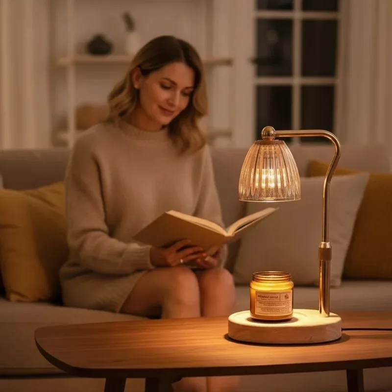 AC-220V Aromatherapy Candle Heating Lamp Deodorize 50W Dimmable Cafe Ambient Light Romantic Atmosphere Desktop Decorative Lamp