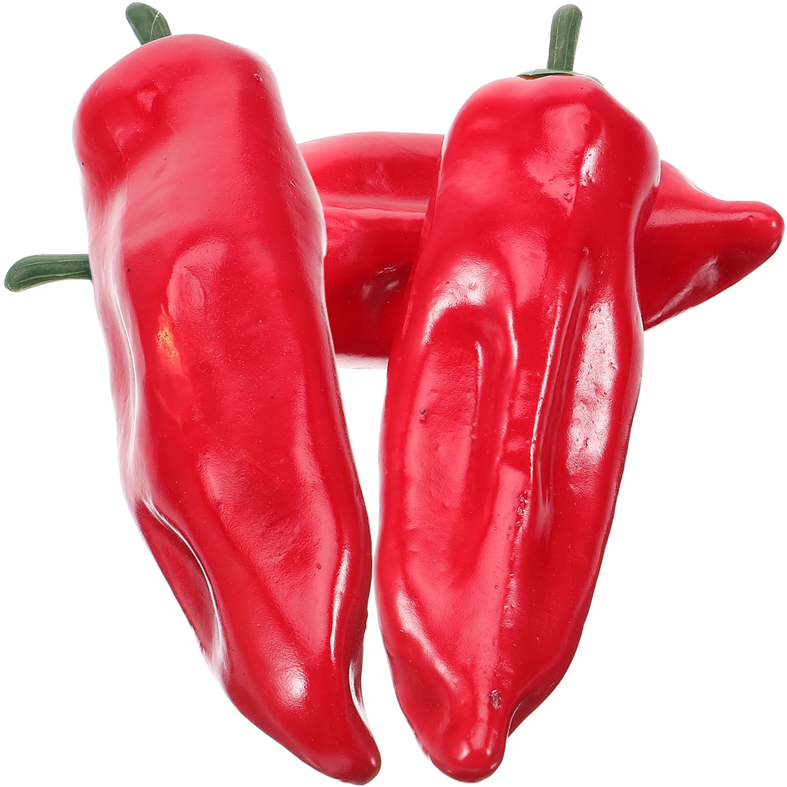 

3pcs Simulated Chili Ornament Artificial Fake Decor Lifelike Foam Pepper Model Showcase Supply Vegetables Home Bakery