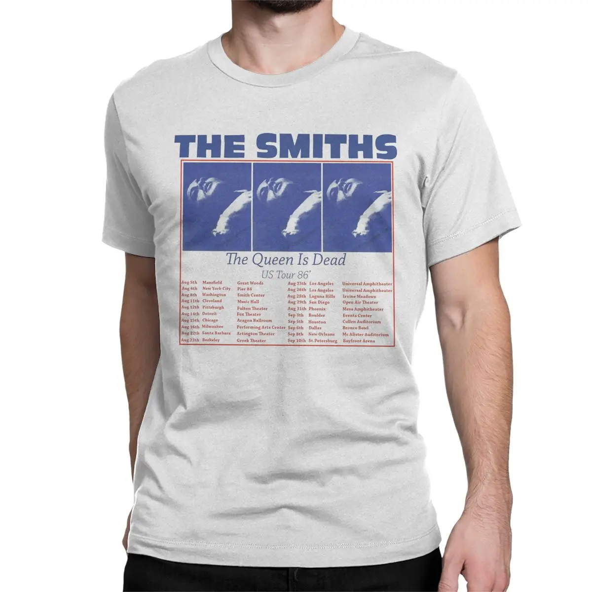 The Smiths US Tour 86 The Queen Is Dead T-Shirt Men Funny Cotton Tee Shirt Round Neck Short Sleeve T Shirts Plus Size Clothing