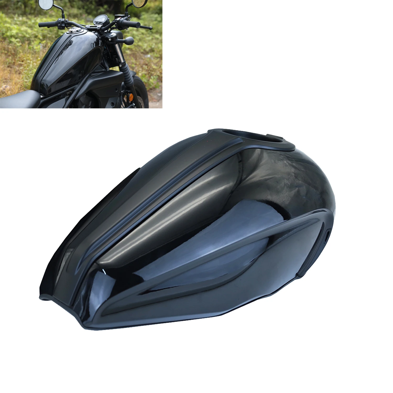 

Glossy Black Fuel Gas Tank Cover Guard Fairing Fit For Honda Rebel CMX500 CMX300 2017-2023