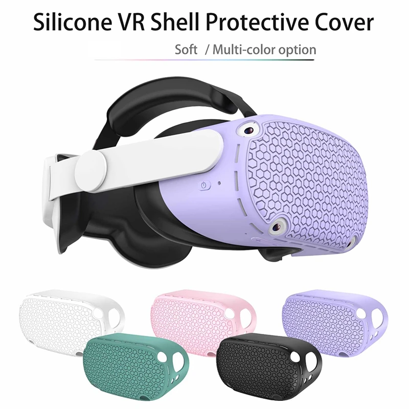 RISE-Non-Slip Silicone Capa Protetora para Oculus Quest 2, VR Óculos Head Cover