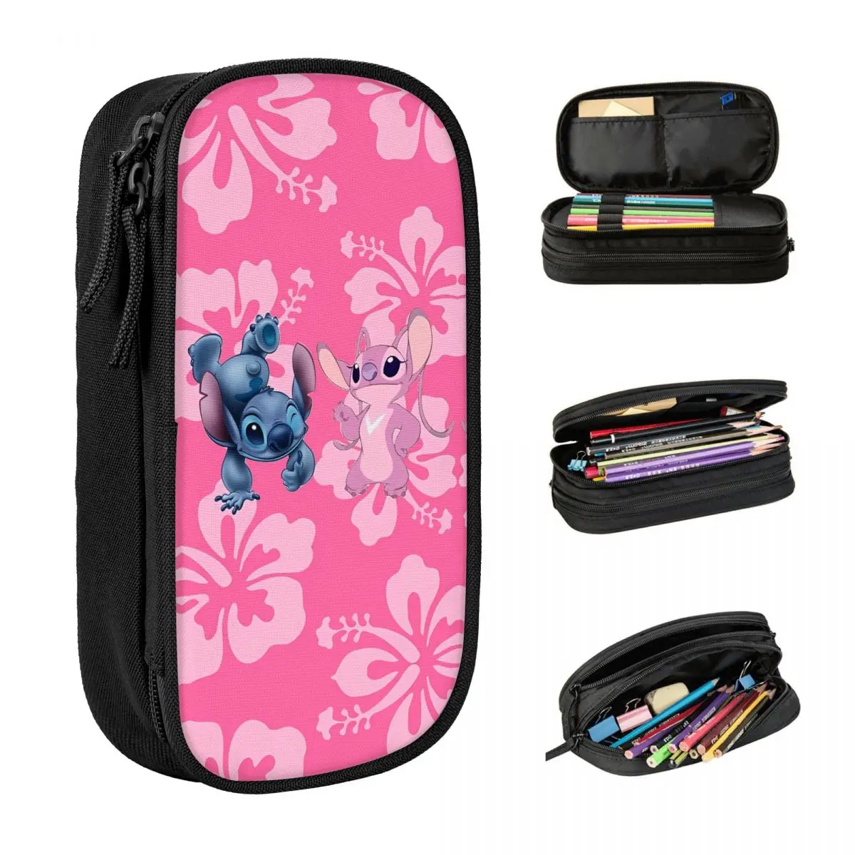 

Vintage Pencil Case Kawaii Lilo And Stitch Print Pencil Bag School Pencil Cases Students Zipper Printed School Stationery