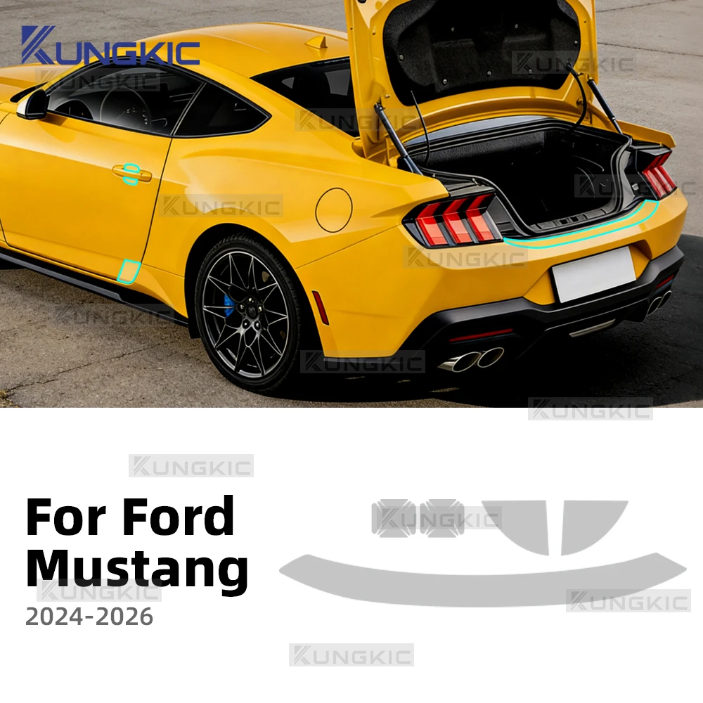 

For Ford Mustang 2024 2025 2026 Invisible car cover TPU Car door triangle Transparent Sticker Anti-scratch Protection Film