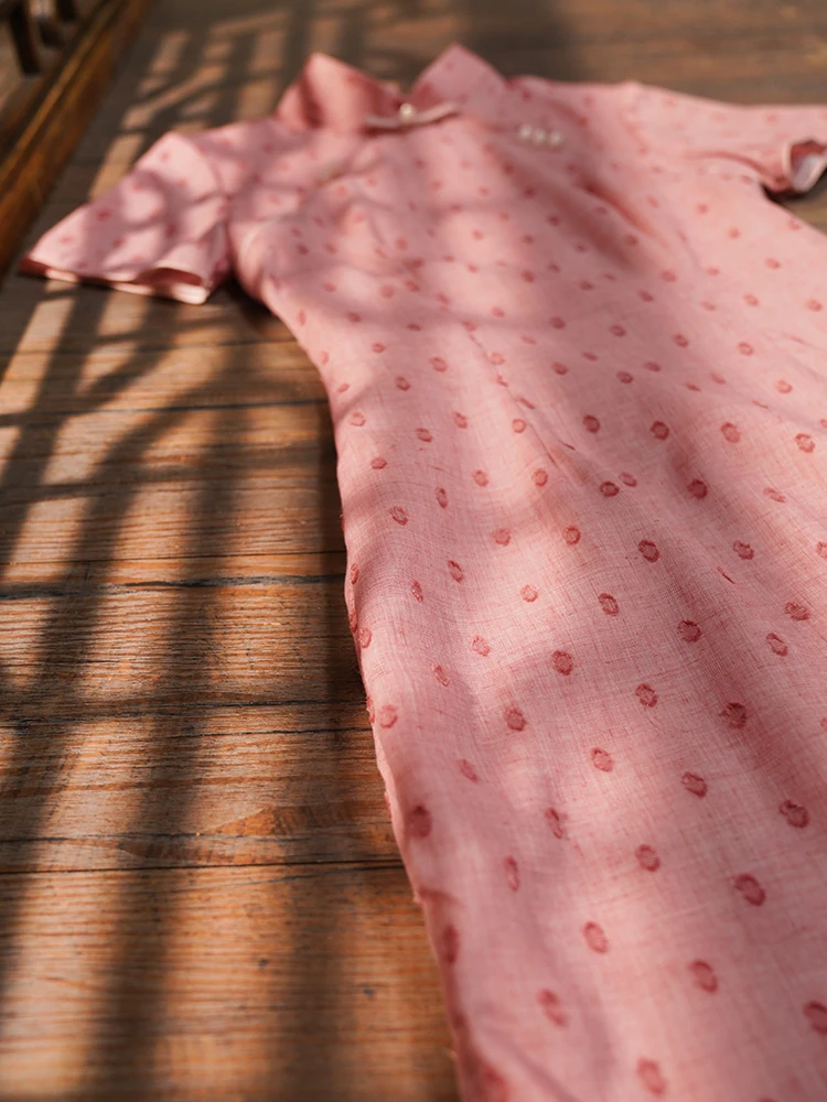 

Розовое женское винтажное платье в китайском стиле, летнее, тонкое, качественное, модное, Suzhou Ci Diary, новинка 2026 года, для повседневной носки