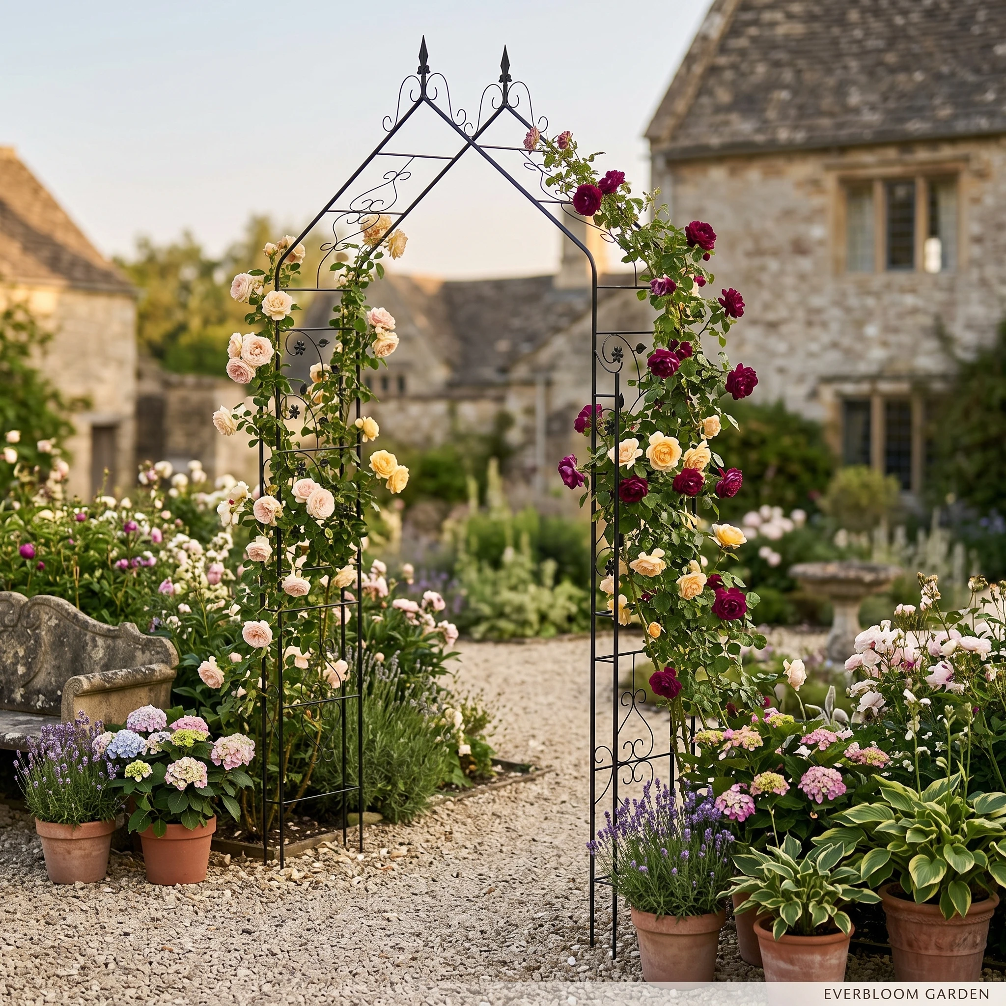 Metal Garden Arch Trellis for Climbing Plants, 102.3
