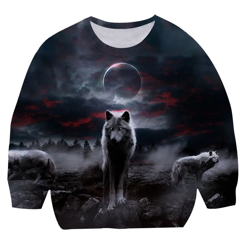 Wolf Jungle Pattern Sweatshirt 3d Printed Sweatshirts for Men and Women Pullovers Harajuku Unisex Tops