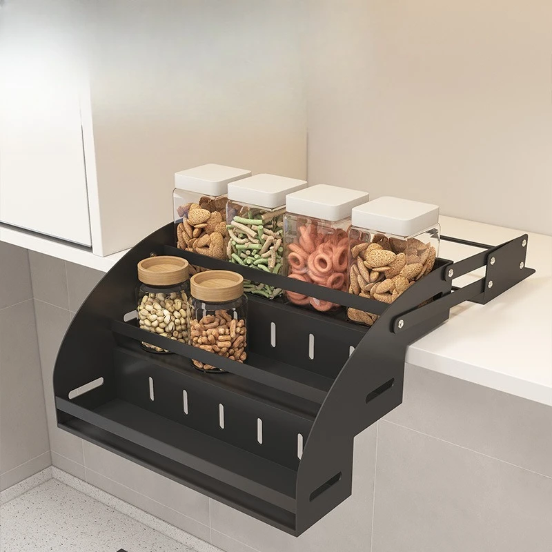 Kitchen Hanging Cabinet Lifting Basket Cabinet Pull-down Seasoning Products Hanging Cabinet Basket