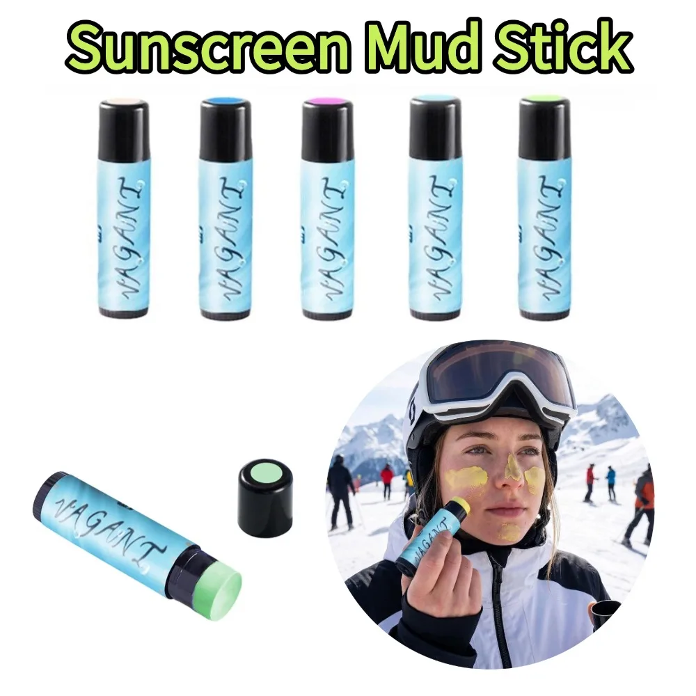 Colored Sunscreen Mud Sticks Waterproof Face Mud Stick for Outdoor Surfing Snorkeling Skiing High Protection Creams 30g