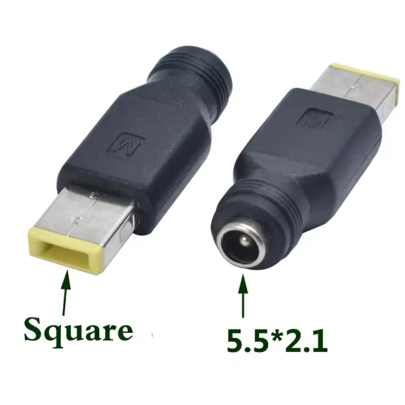 

20V Power DC 5.5x2.1mm Female To Square Plug Converter Socket Connector for Lenovo ThinkPad AC Power Adapter Charger Supply