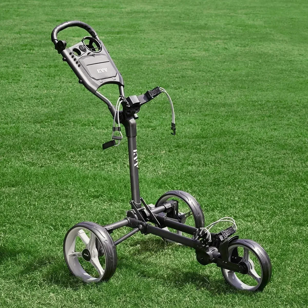 

3 Wheel Compact Flat Folding Design Golf Push-Pull Cart with Lightweight and Sturdy Aluminum Frame