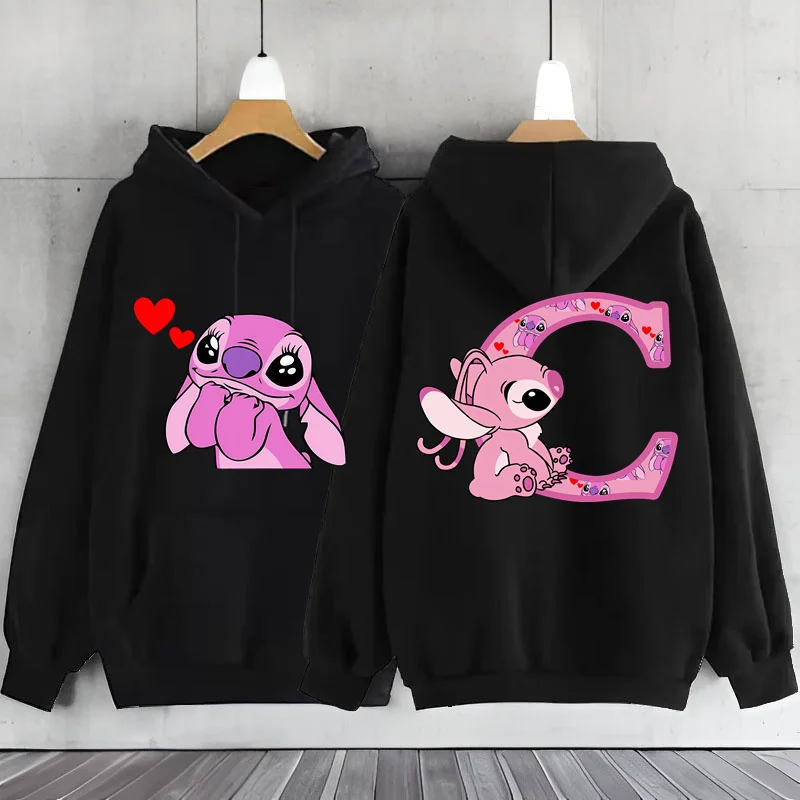 Women\'s Jackets Y2k Cute Kawaii Fashion Disney Lilo & Stitch Letter Print Hoodie 2024 Women\'s Winter Warm Jackets Coats Sale