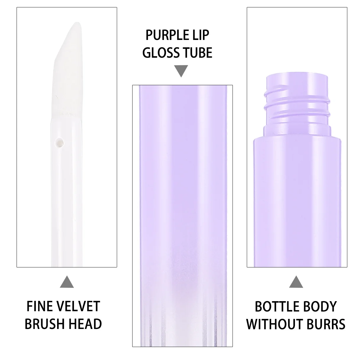 10 Pcs Gradient Purple Lip Gloss Tube Travel Fashion Empty Plastic Container Sub Bottle