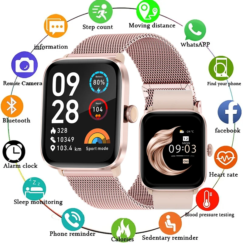 

LIGE Smart Watch Men 1.83”Full Touch Screen Heart Rate Bracelet Sports Fitness Tracker Ladies Smartwatch For Android IOS + Gift