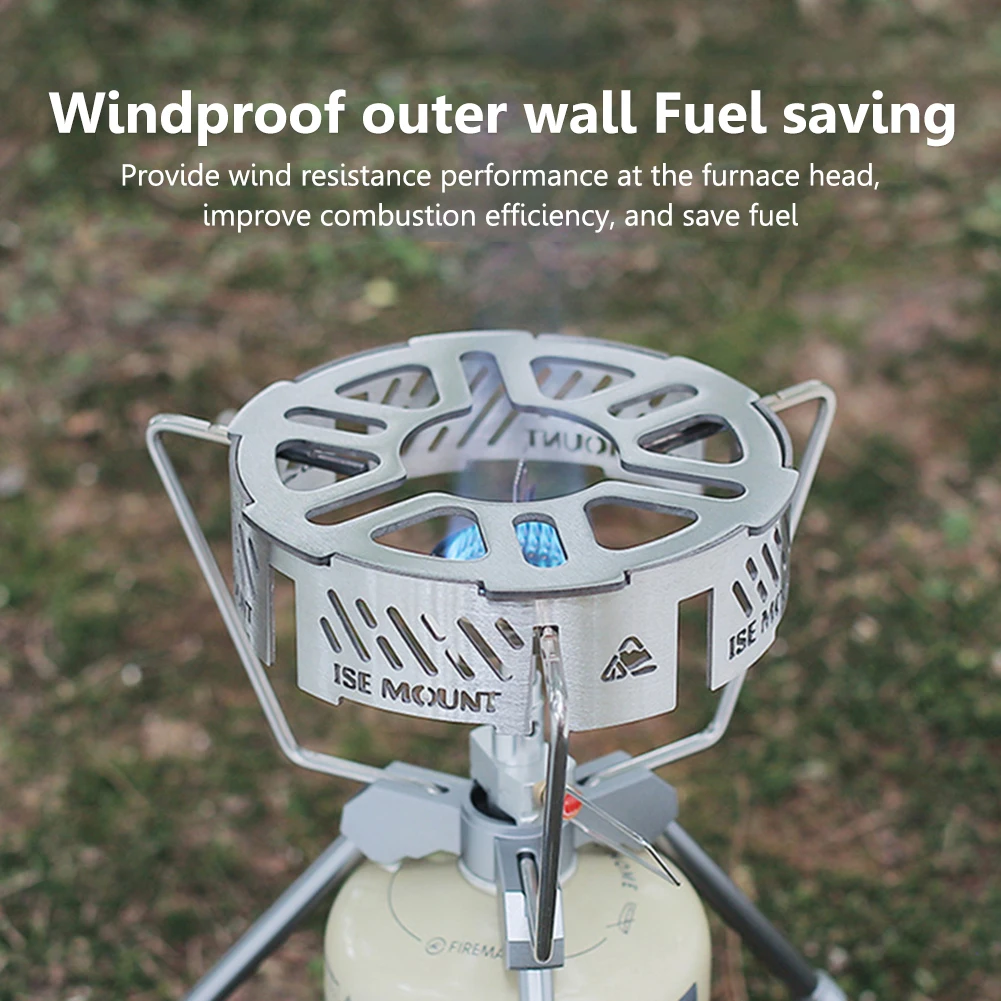 Windproof Screen Stainless Steel Cassette Stove Windproof Ring High-temperature Resistant Camping Picnic Cooking Supplies