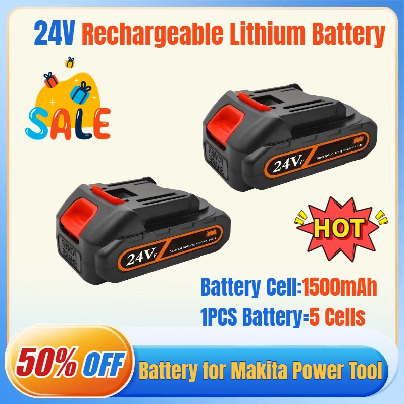 24V Rechargeable Lithium Battery for Makita Power Tool Replacement Electric Tools Fit for Powerful Hair Dryer Handheld Blower