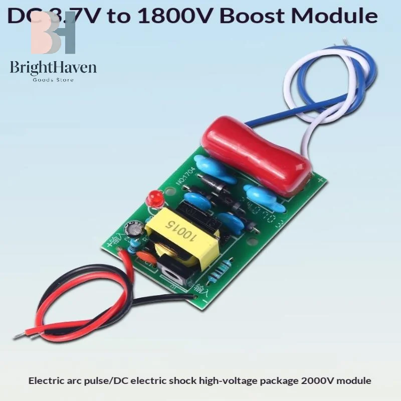 DC3.7V Up To 1800V Booster Step Up Module Pulse Dc Electric Shock High Voltage 2000V Power Supply Module Plastic Metal B.H