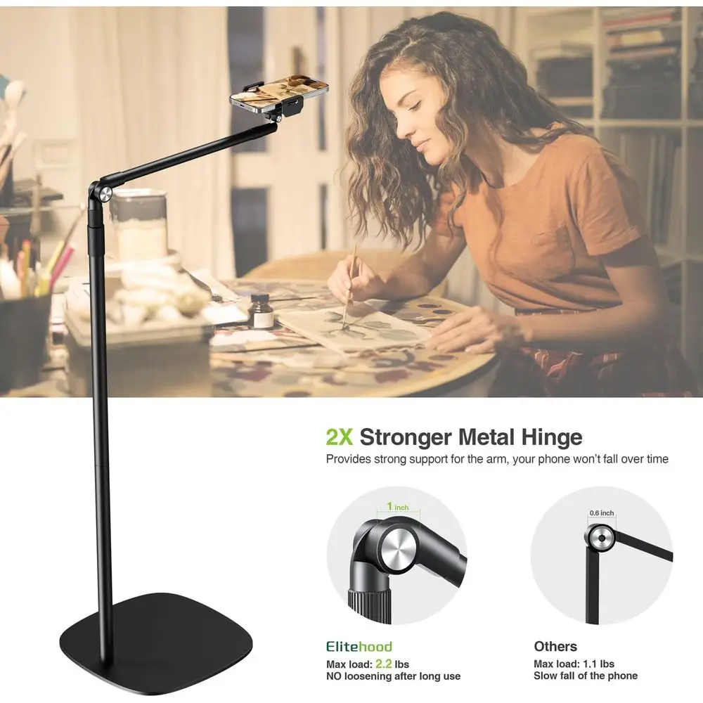 360 ° حامل دوار قابل للتعديل لهاتف iPhone 15/14/13/12، مكتب/سرير/كرسي/حامل أرضي، حامل هاتف عالمي #3