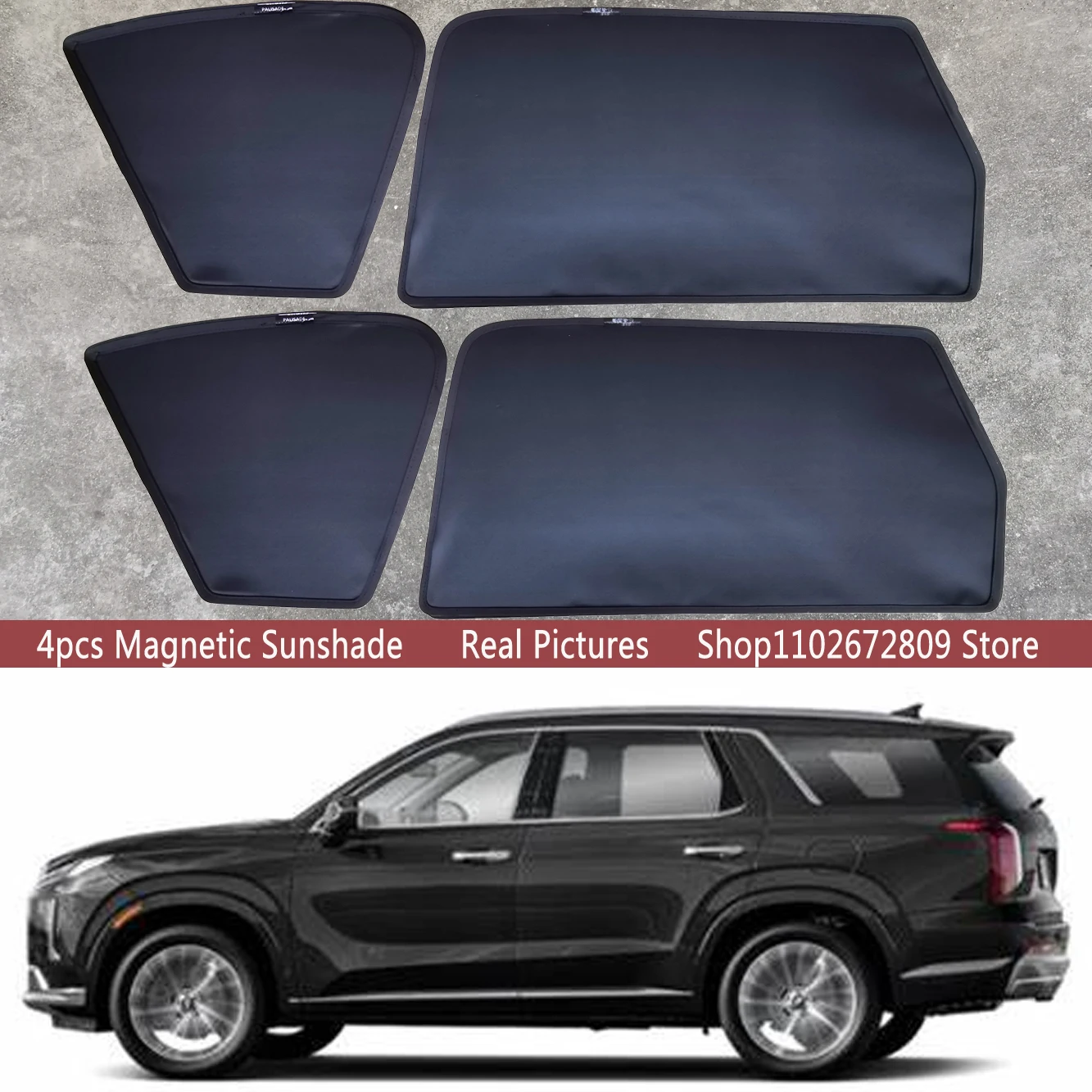 

Magnetic Car Sunshade Shield Front Windshield Frame Curtain Sun Shades For Hyundai Palisade 2020 2021 2022 2023 2024 Accessories