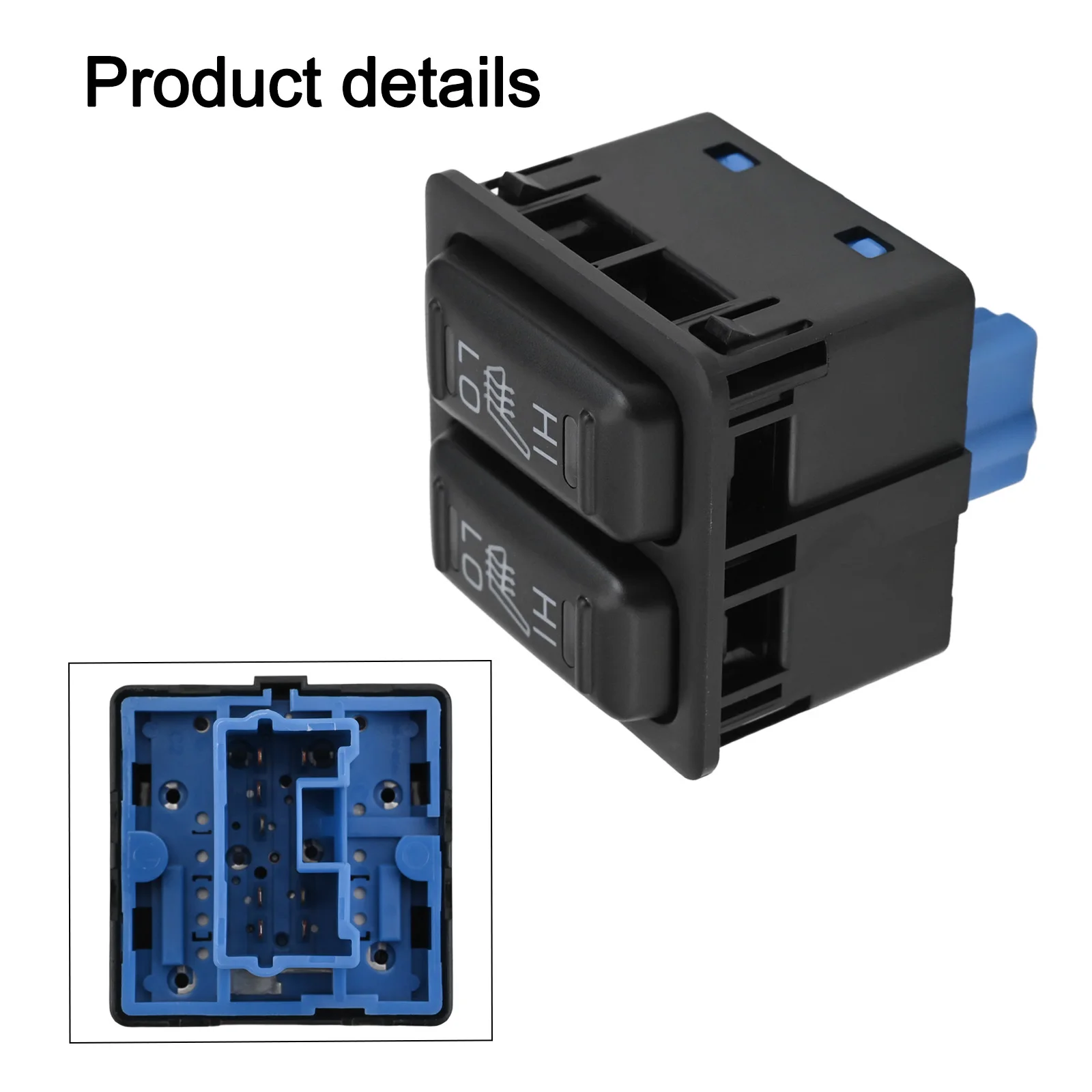 

Переключатель обогрева салона автомобиля Управление отоплением Черный Переключатель обогрева автомобильного сиденья Идеально подходит Стабильные характеристики