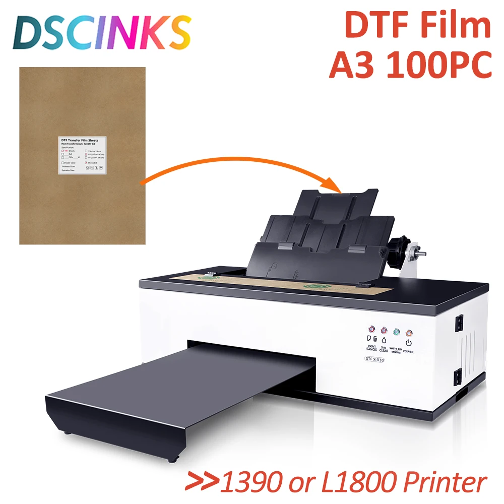 100 Piece A3 PET DTF Transfer Film For Shirt Printing 100% Double Single Side