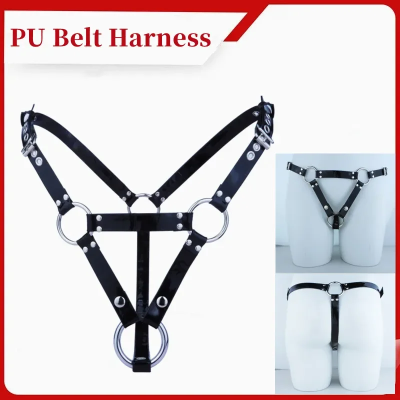 Chastity Accessories PU Belt Harness Sling Leather Pants 성인용품 Sexy Adults Intimate Products Sex Toys for Men Gay Bondage Gear18+