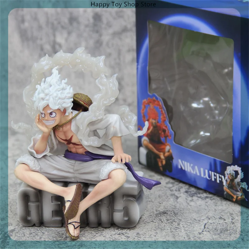 

15cm One Piece Nika Luffy Sitting Position Different Colors Anime Figure Model Statue Collection Desktop Decoration Ornament Toy