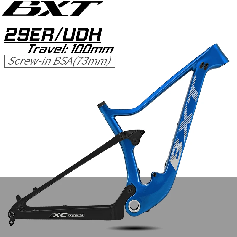 

BXT 29er UDH Carbon Mtb Full Suspension Frame XC MTB Soft Tail AM Suspension Frame Thru Axle 148x12mm Boost Bicycle Frame