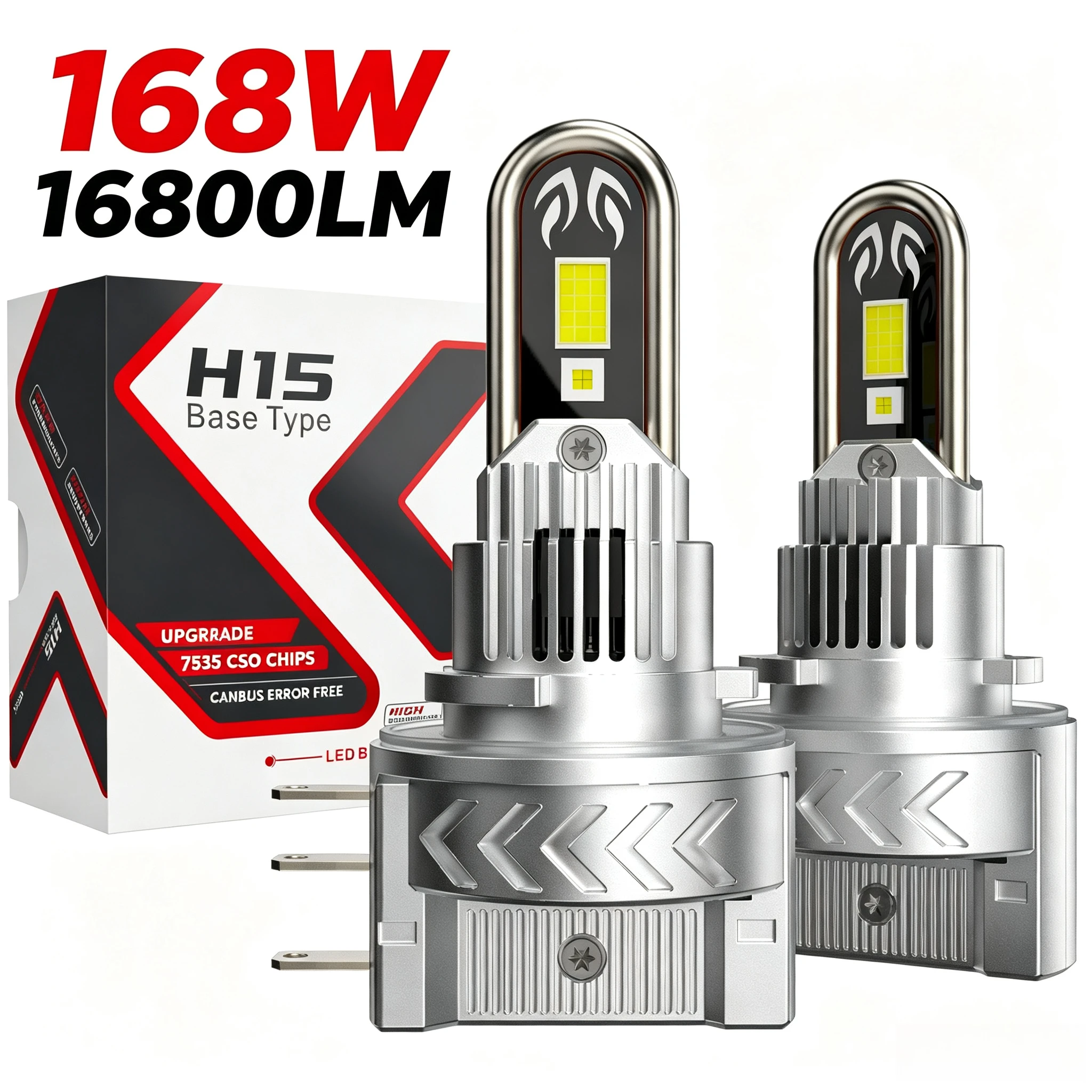 NXY H15 LED Headlight Bulb CANBUS Decoder High Beam DRL Retrofit for GLA GLK Vito Golf 7 Super Bright Plug and Play Car Headlamp