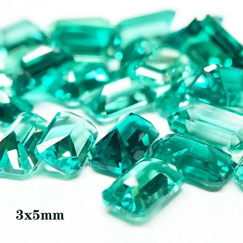 Lab Grown Columbia Emerald Small Size Emerald Shape Charms Gemstone DIY Ring Necklace Earrings Main Materials with Certificate